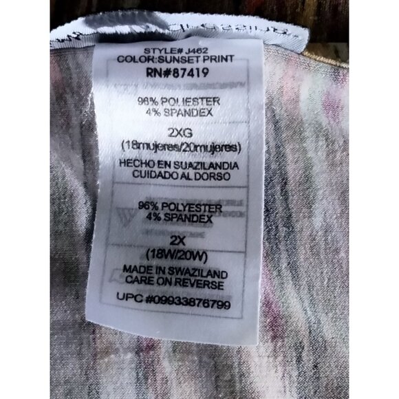 JMS Easy Dressing Sunset Print Flowy Lightweight Sleeveless Top Plus Size 2X - Picture 7 of 7